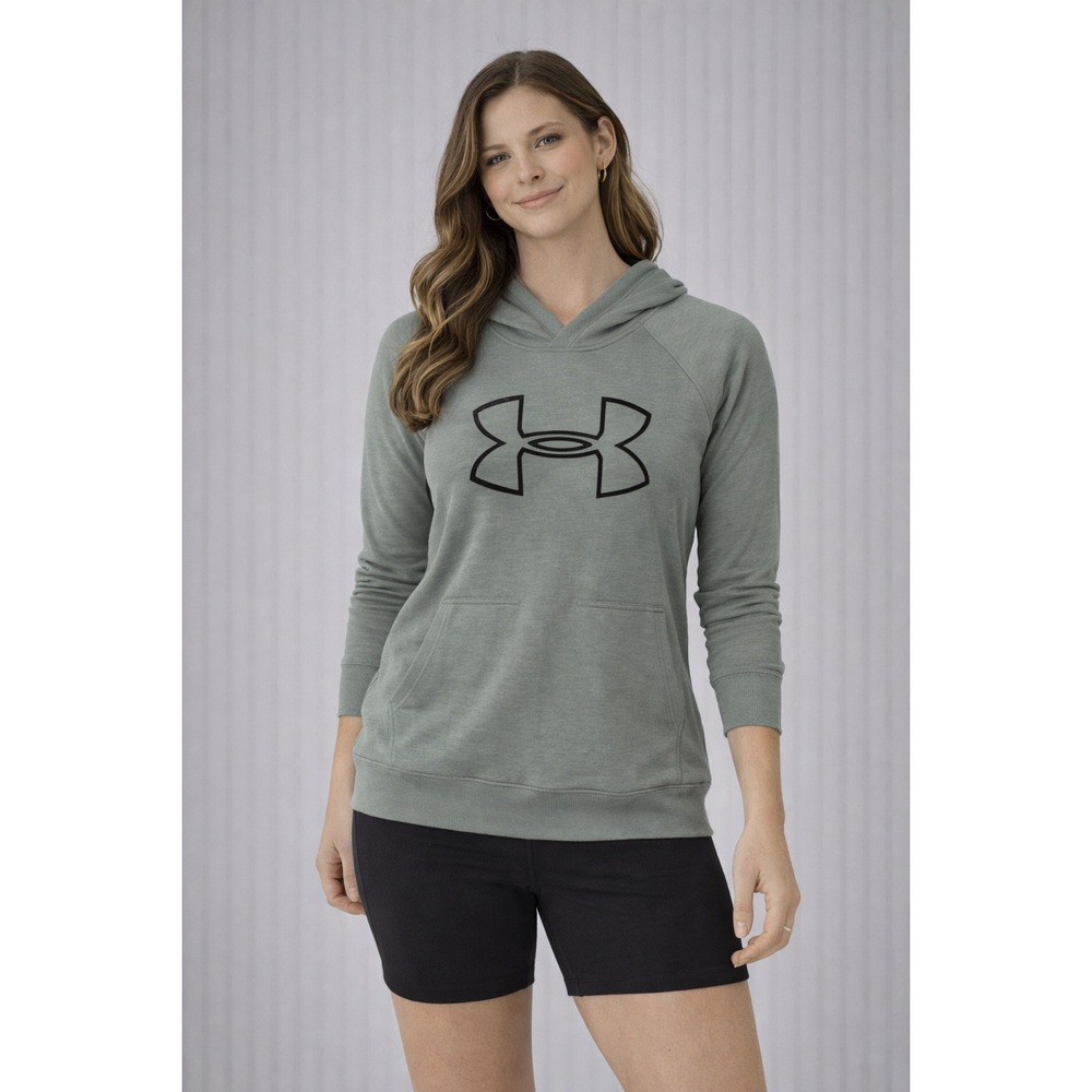 Under Armour Hoodie Womens Small Green‎ ColdGear Loose Fit Pullover Sweatshirt
